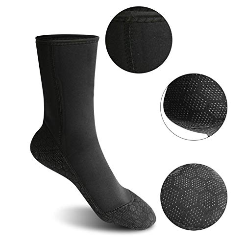 SALUTUYA Calcetines de Playa Antideslizantes Hechos de Tela de Nailon y Elastano, Surf, Buceo, piragüismo, Deportes acuáticos(XL)