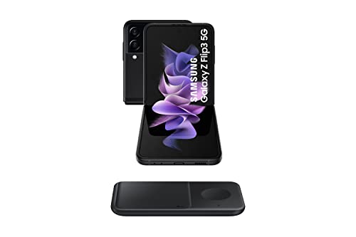 Samsung Galaxy Z Flip3 5G – Plegable, pantalla 6,7” (AMOLED FHD+, 8GB RAM + 128GB almacenamiento, doble cámara trasera, 3300 mAh carga rápida 25W) Verde [Versión ES] + Wireless Charger Dúo