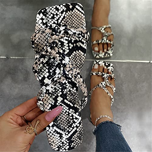 Sandalias para mujer, sandalias planas con punta abierta, cómodas, para el tiempo libre