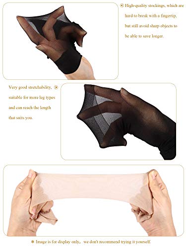SATINIOR 20 Pares de Calcetines de Tobillo Transparentes Calcetines Altos de Tobillo Una Talla Nudo y Negro