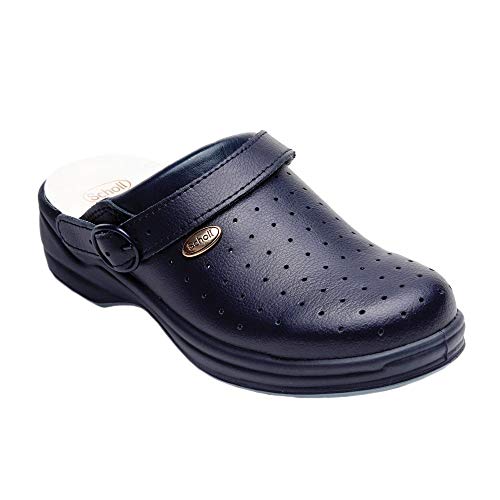 Scholl - Sandalias perforadas, talla 38, color azul marino