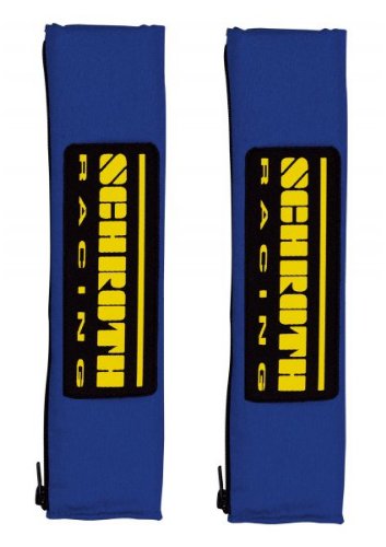 Schroth 01119 - Almohadillas para cinturón de Seguridad con Logo (5 cm), Color Azul, Negro y Amarillo