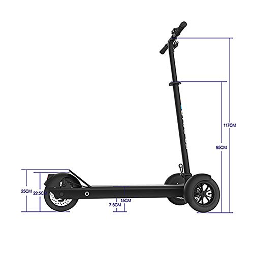 Scooter Eléctrico, Patinete Eléctricoplegable con Barra En T De 3 Ruedas Peso Ligero Plegable Portátil Altura Ajustable Velocidad Máxima De 25km/h con Pantalla LCD para Adolescentes Y Adultos