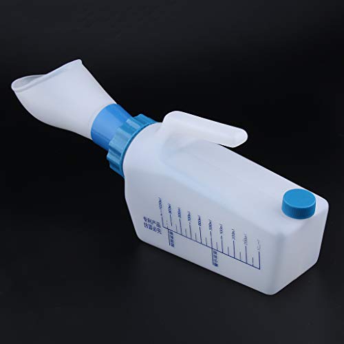 SDENSHI Pacientes Cuidado Personal Cama Femenina Orinal Botella Orinal Colector de Drenaje Nocturno - Azul