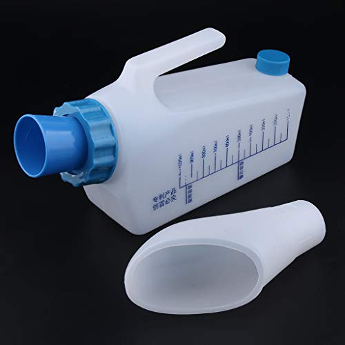 SDENSHI Pacientes Cuidado Personal Cama Femenina Orinal Botella Orinal Colector de Drenaje Nocturno - Azul