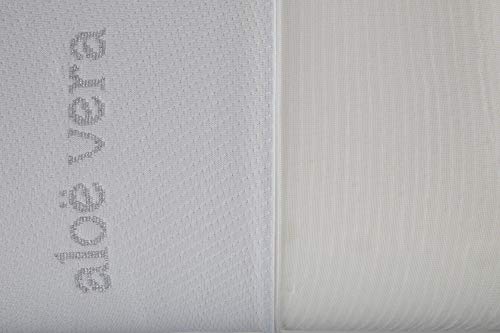 Seasons- Almohada viscoelastica de 105 cms, Antiácaros y Antibacterias , tejido Aloe vera hilo de plata. Doble funda