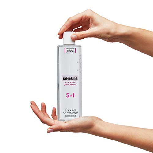 Sensilis Ritual Care - Agua Micelar 5 en 1 Limpiadora, Desmaquillante, Tonificante, Hidratante y Calmante - Sin Alcohol, con Ácido Hialurónico y Vitamina E - 800ml