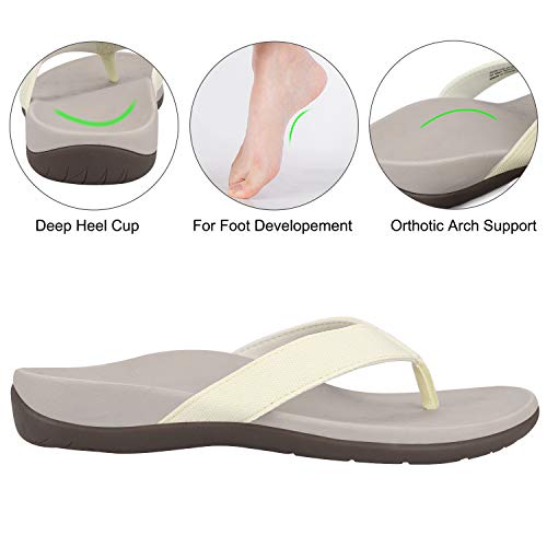 Sessom&Co Chancletas ortopédicas con cómodos Arcos y Sandalias de Mujer de Apoyo para la Fascitis Plantar, pies Planos, espuelas en el talón, Zapatos de Interior Casuales, Zapatillas Deportivas