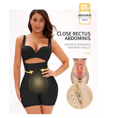 Shapewear Fajas Colombianas Mujer Body Reductor Busto Abierto Cinta Adelgazante Corsé Ajustable Pantalones Abdominal Waist Trainer S-6XL(Color:肉色,Size:XL)