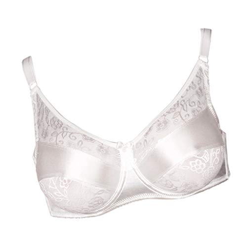 sharprepublic Sujetador de Seno de Silicona Crossdressers Pecho Flaso con Tirantes - Blanco, 42-95D