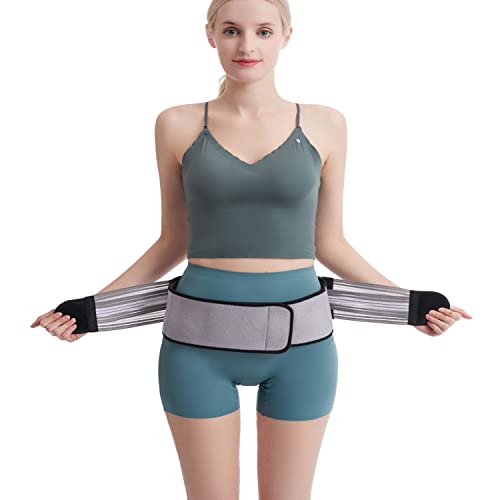 Si Cinturón para mujeres y hombres, cinturón de apoyo sacroilíaco, alivia el dolor ciático, pélvico, lumbar y pierna, estabiliza la articulación SI, antideslizante y resistente a las pastillas (gris)