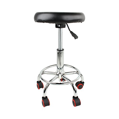 Silla con ruedas, taburete giratorio ajustable en altura Salón de masaje con tatuajes Silla de bar taburetes