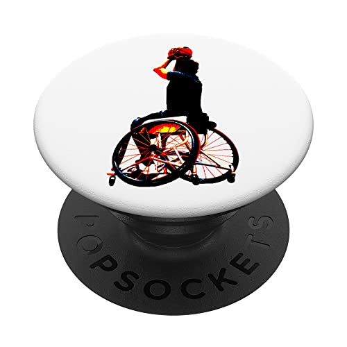 Silla de ruedas baloncesto deporte PopSockets PopGrip Intercambiable