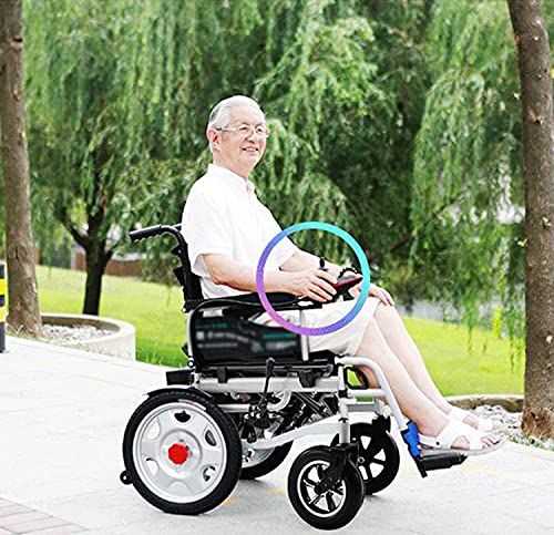 Silla de Ruedas Eléctrica - Rueda de Seguridad Anti-retroceso - 5 Gears Ajustables Silla de Ruedas de Tránsito - La Carga Máxima es de 120 Kg Silla de Ruedas Plegable - para Minusválidos