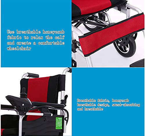 Silla de Ruedas Plegable Premium - Respaldo Cómodo - Diseño Antidumping - Resistencia de 25 Kilómetros Silla de Ruedas Eléctrica - Sistema de Frenos EABS Silla de Ruedas para Minusválidos