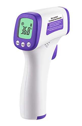 Simzo Termometro Infrarrojos, termómetro digital infrarrojo para bebés, niños y adultos, lectura digital precisa sin contacto y pantalla LCD en color（Sin baterías）