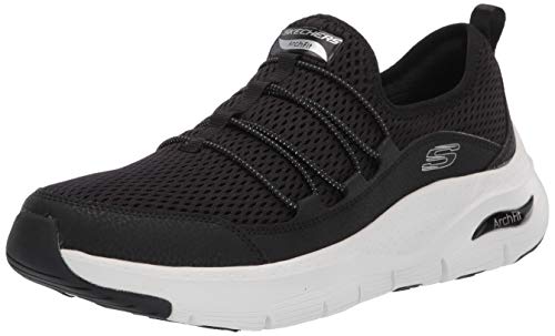 Skechers Arch Fit Lucky Thoughts, Zapatillas Mujer, Negro (Black Mesh White Trim BKW), 38 EU
