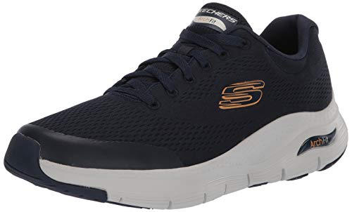 Skechers Arch Fit, Zapatillas Hombre, Azul (Navy Textile/Synthetic/Trim Nvy), 42 EU