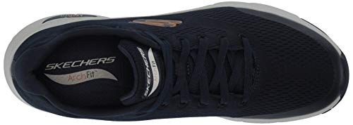 Skechers Arch Fit, Zapatillas Hombre, Azul (Navy Textile/Synthetic/Trim Nvy), 42 EU