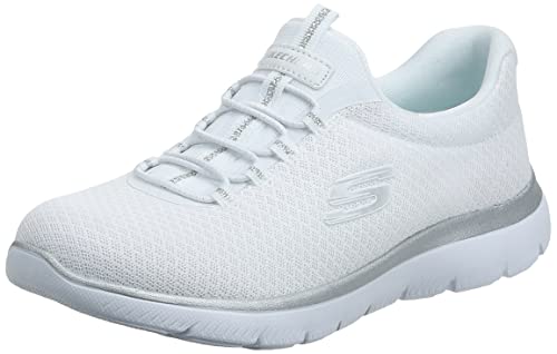 Skechers Summits, Zapatillas Mujer, Blanco (White/Silver), 38 EU