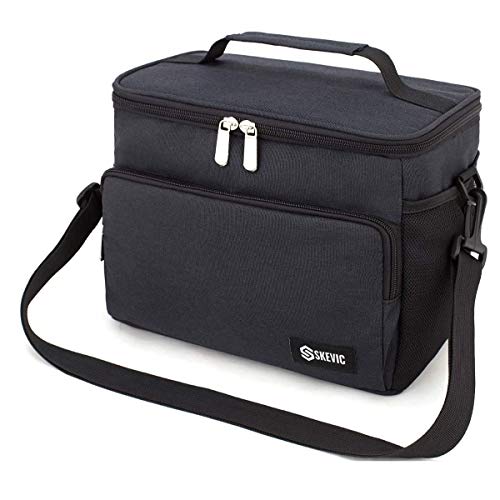 Skevic Bolsa Térmica Porta Alimentos - Nevera Termica para Llevar Comida Nevera Portatil Pequeña - Bolsa Comida Trabajo Playa Picnic Camping - Bolsa Almuerzo, Bolsa Isotermica con Aislamiento Termico