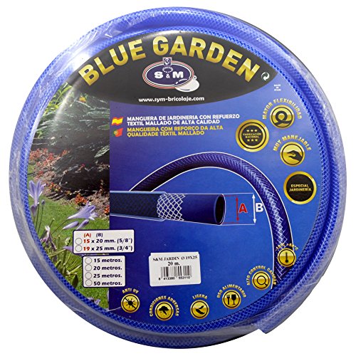 S&M 553110 Manguera De Jardinería Reforzada, Azul, 19 x 25 mm