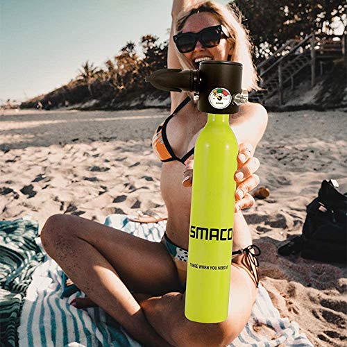 Smaco - Equipo de oxígeno para bucear, bombona de oxígeno cilíndrica, portátil y ligera, respirador + bomba de aire de alta presión