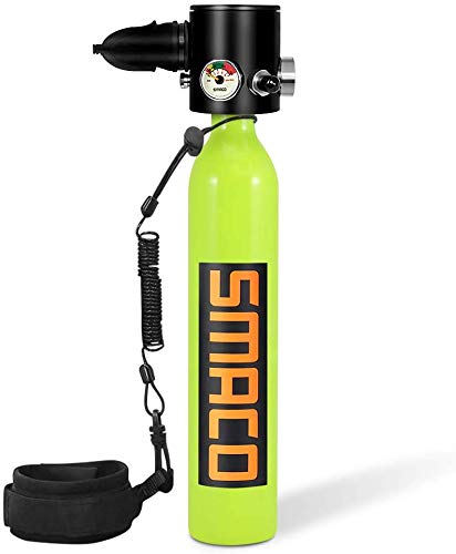 Smaco - Equipo de oxígeno para bucear, bombona de oxígeno cilíndrica, portátil y ligera, respirador + bomba de aire de alta presión