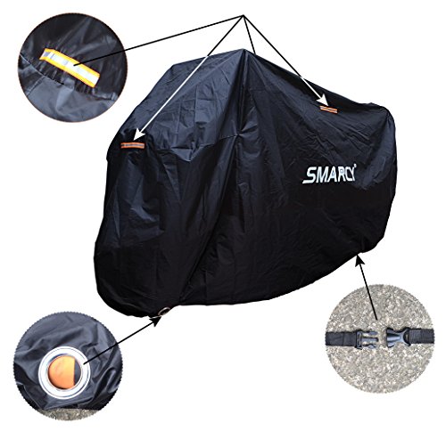 Smarcy Funda Protector para Moto, Cubierta para Moto / Motocicleta Resistente al Agua a Prueba de UV, Color Negro XXL