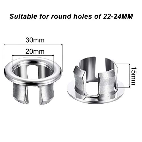 SNAGAROG 10pcs Anillo de rebose de fregadero Lavabo de baño Anillo de desagüe de desagüe Tapa de desagüe de desagüe Tapa Insertar en el orificio Repuestos Repuesto para tocador de cocina de baño