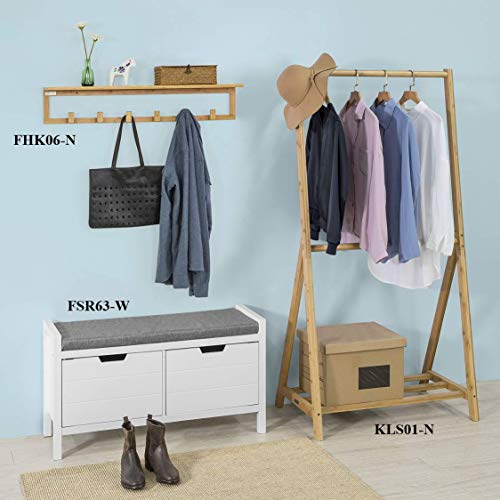 SoBuy FSR63-W Zapatero Banco con 2 Puertas para Guardar y Ordenar Zapatero, ES (Blanco)