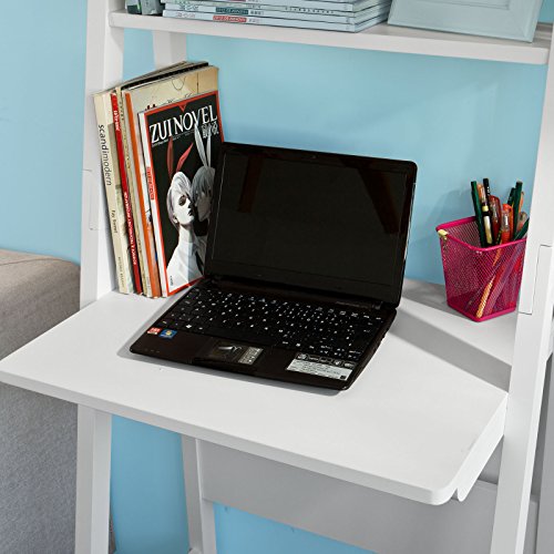 SoBuy® Mesa de Ordenador con Estante Integrado, Estanterias librerias,Estanterias de diseño,Blanco,FRG60-W,ES