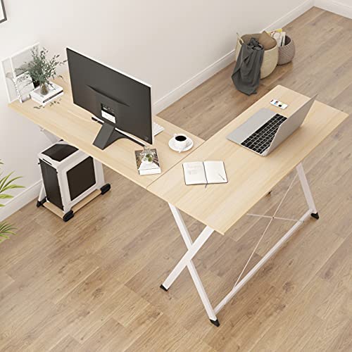 sogesfurniture Escritorio Esquinero para Ordenador, Mesa de Ordenador en Forma de L, Mesa de Estudio Escritorio de la Computadora para Casa, Oficina, (158+120) x48x75cm, BHEU-ZJ1-MO