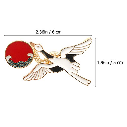 SOIMISS 2 Unids Grúa Broche Pin de Aleación Estilo Chino Emblema Pin Personailzed Collar Art Pin Regalo para El Día de San Valentín Día de La Madre