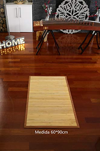 Solagua 8 Modelos 4 Medidas de Alfombra Bambu Antideslizante/Alfombra de Madera Salon, baño, Cocina y Multiusos (150 x 200 cm, Natural)
