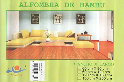 Solagua 8 Modelos 4 Medidas de Alfombra Bambu Antideslizante/Alfombra de Madera Salon, baño, Cocina y Multiusos (150 x 200 cm, Natural)