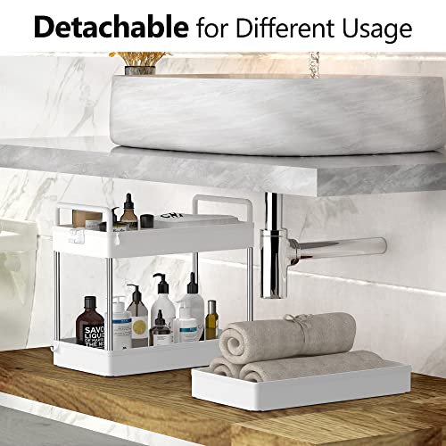 SOLEJAZZ Carro de Almacenamiento de 3 Niveles Carro de Utilidad Deslizante Organizador de estanterías de Almacenamiento móvil para Cocina, baño, lavandería, Lugares Estrechos, plástico, Blanco