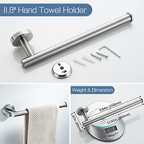 Solepearl Toallero 4 Piezas Set de Accesorios de baño, Toallero, Barra de Toallas, Soporte de Papel higiénico, Gancho de Bata Sus 304 Acero Inoxidable Moderno Plata