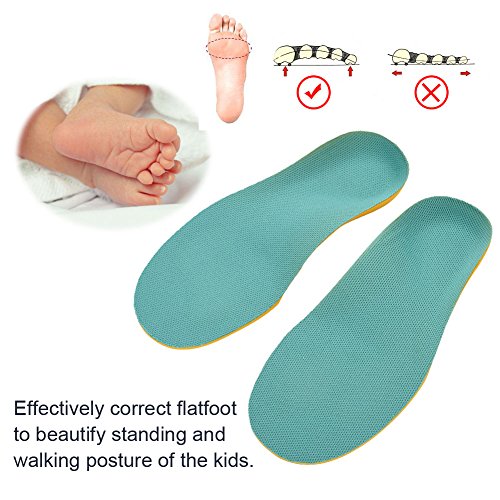 Sonew Las Plantillas ortopédicas para niños previenen el pie Plano, el pie Valgus, la pronación del pie, etc. Almohadillas de Zapato 3D a Prueba de choques Transpirables Insertos Niños Niñas(XL)