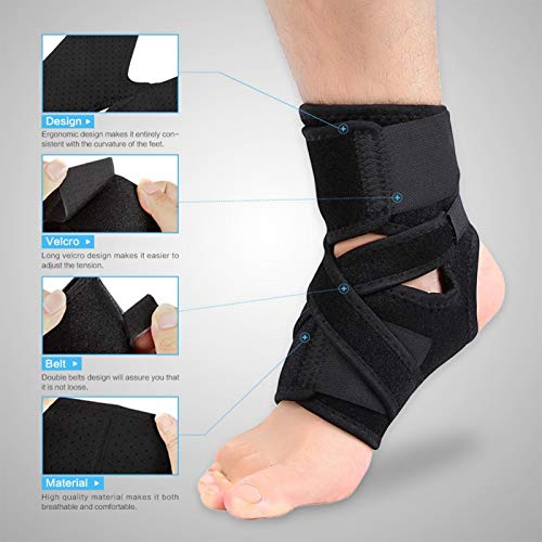Soporte de tobillo para hombres y mujeres Soporte de tobillo de compresión ajustable Envoltura de neopreno transpirable Soporte de soporte para pies Estabilizador de soporte para correr Baloncesto Rec