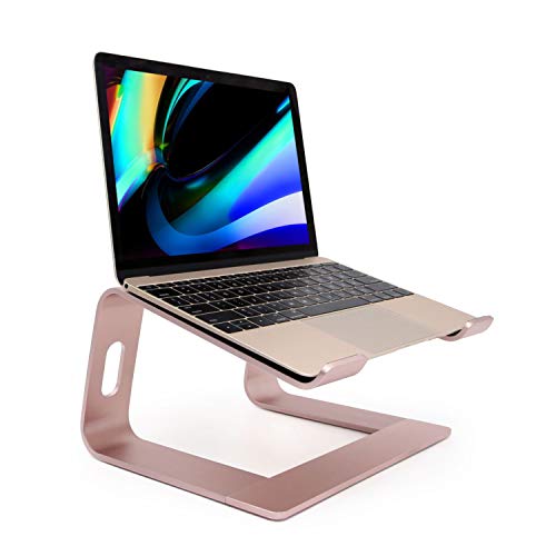 Soporte para Ordenador portátil ergonómico de Aluminio, Soporte para Ordenador portátil, Soporte para portátil Desmontable, Soporte para, Todos los portátiles de 10 a 17,3 Pulgadas (Oro Rosa)