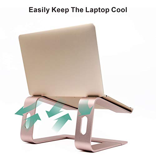 Soporte para Ordenador portátil ergonómico de Aluminio, Soporte para Ordenador portátil, Soporte para portátil Desmontable, Soporte para, Todos los portátiles de 10 a 17,3 Pulgadas (Oro Rosa)