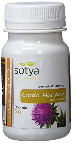 SotyaBelsan Cardo Mariano 500 mg 200 comprimido(2 botes de 100) extracto seco Silimarina 80%+30% Silibina, depurativo limpiador y desintoxicante natural para el hígado. Ayuda digestión de las grasas