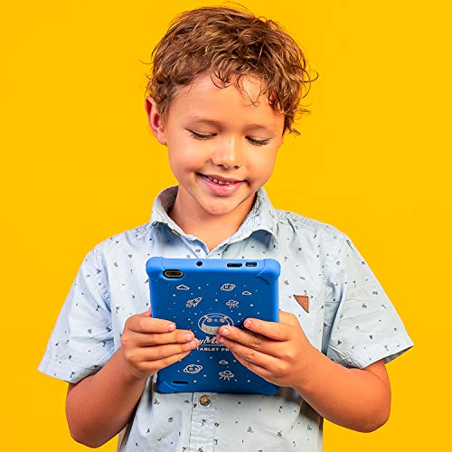 SoyMomo Tablet PRO - Tablet infantil con Control Parental e Inteligencia Artificial | Tablet para niños con Wifi Bluetooth 8 Pulgadas 32GB Almacenamiento 2GB RAM Cámara | Tablet niños con Funda (Azul)