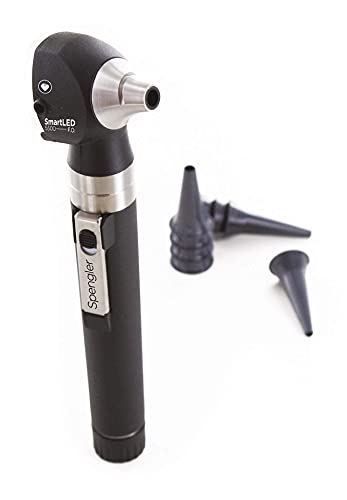 SPENGLER Smartled 5500, Otoscopio de Diagnostico Medico, Tecnología LED y Fibra Optica, Ultra-Brillante, Reproducción Perfecta del Color (Carbón)
