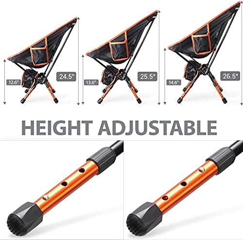 Sportneer Silla de Camping, portátil, Ligera, Plegable, hasta 150 kg, para mochileros, Senderismo, picnics, Peces, 1 Pack
