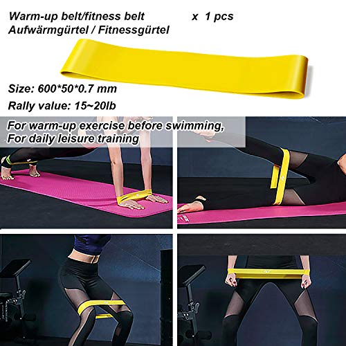SPROUTER Cinturón de Natación Ajustable, Cinturón de Resistencia Natación, Cinturón de Entrenamiento Elástico para Niños y Adultos, Cinturón Entrenador de Natación con Cinturón de Fitness,4M Amarillo