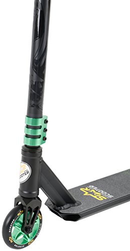 STAR SCOOTER Patinete Patineta Scooter Freestyle Stuntscooter para niños y niñas a Partir de 7 años y Adultos | 110 mm Edición Entrada | Negro Verde
