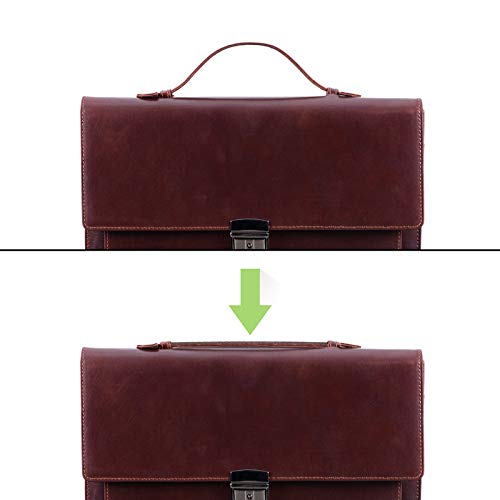 STILORD 'Ernesto' Maletín Portafolio Piel A4 Vintage Bolso de Negocios para Hombre Clásico Bolso de Mano para Portátil de 13,3' Auténtico Cuero, Color:curtición Vegetal marrón Oscuro
