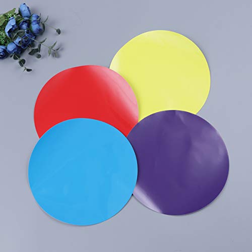 STOBOK 10pcs Pegatinas Círculos de Colores, Dry Erase círculos, Vinilo extraíbles Puntos, Etiqueta de la Pared para mesas de Aula, Paredes, 10 Colores, 28cm